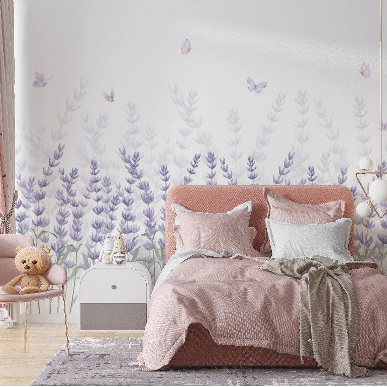 Papel de Parede jardim lilás m²